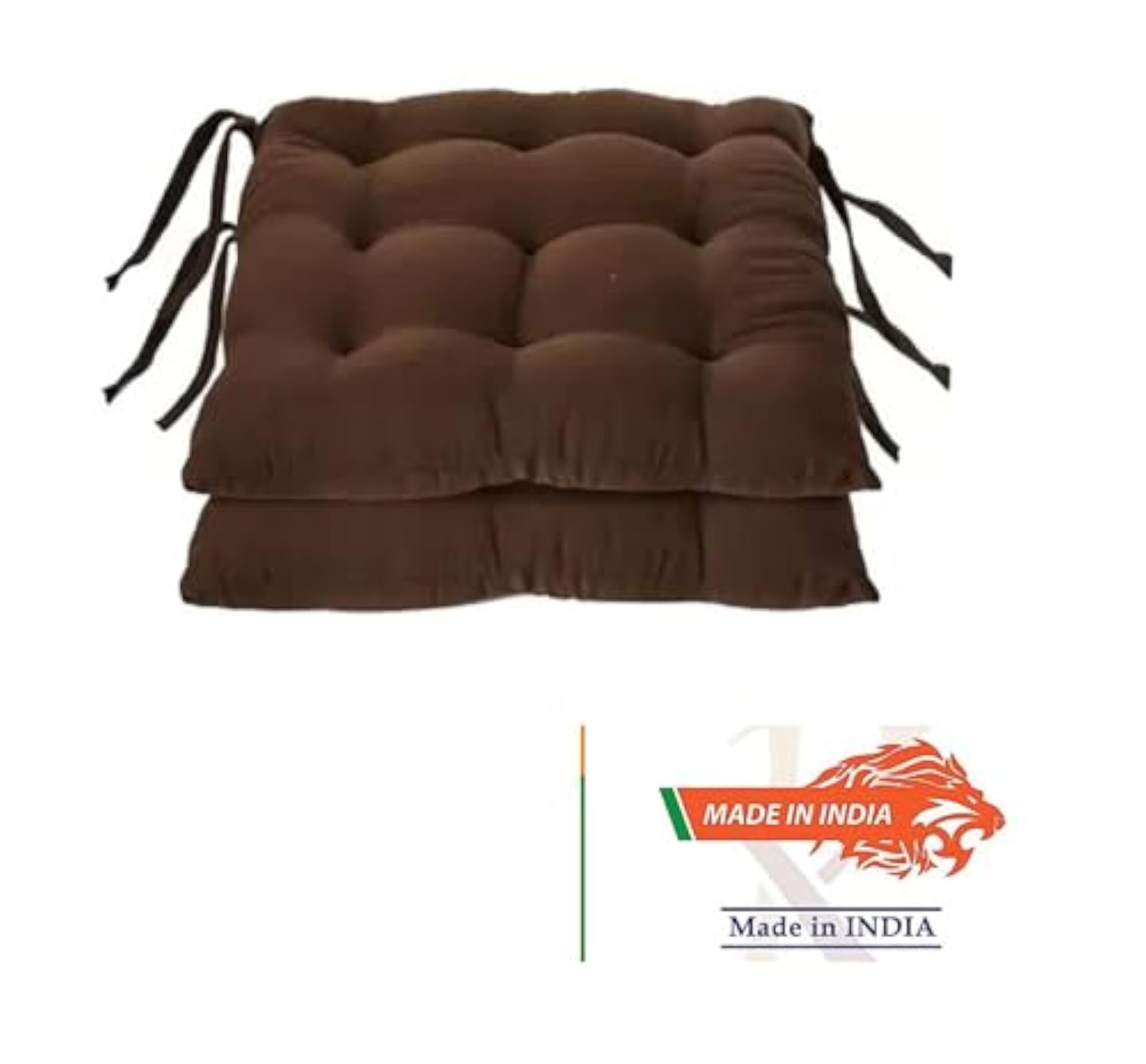 Chair Pad with Ties, Tufted Microfiber Seat Cushion for Dining