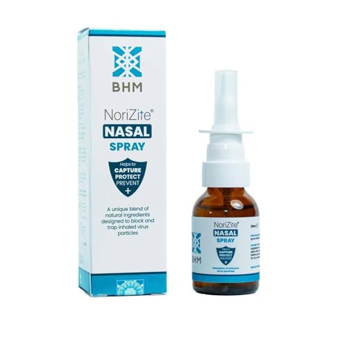 BHM NoriZite Nasal Spray New Long-Lasting Natural Barrier Designed to Help for Virus Protection Cold & Flu Blocker Allergy & Hayfever Prevention | Scientifically Proven 6+ Hrs Protection (20ml)