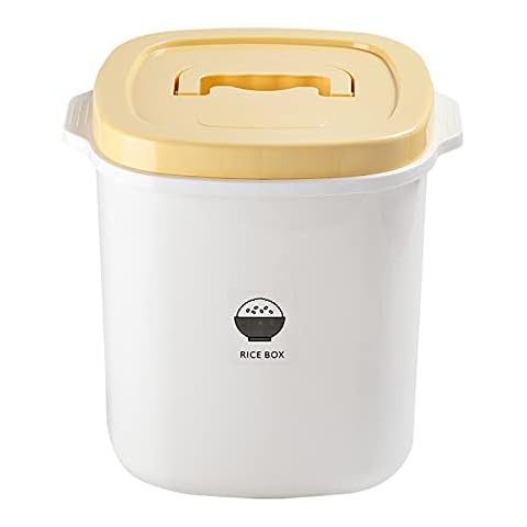 PDOOR Food Storage Container, Airtight Rice Container with Lid and Measuring Cup, BPA Free Plastic Rice Buckets for Beans, Flour, Grain (10KG) Cover