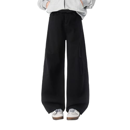 Barrel Jeans Men High Waist Baggy Skater Denim Pants Streetwear Barrel Leg Bottoms Loose Fit Relaxed Wide Leg Casual