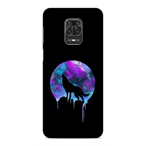 Image of Printed Mobile Back Hard Case Cover for Xiaomi Redmi Note 9 Pro /Note 9 Pro Max | Wolf, Black Shadow, Multi Stars, Colourful sky-2181