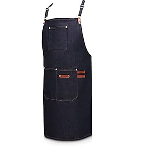 ANDLER© Kookschort & BBQ Schort – Luxe Barbecueschort voor Mannen en Vrouwen met in Maat Verstelbare Nekband en 2 grote Zakken – Stijlvol & Praktisch Schort Kookjas voor Dames en Heren