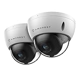 Amcrest Pack of 2, 5MP POE Camera, Outdoor Vandal Dome Security POE IP Camera, 5-Megapixel, 98ft NightVision, 132° FOV, IP67, MicroSD 256GB (Sold Separately), Cloud, NVR (IP5M-D1188EW-AI-V3)