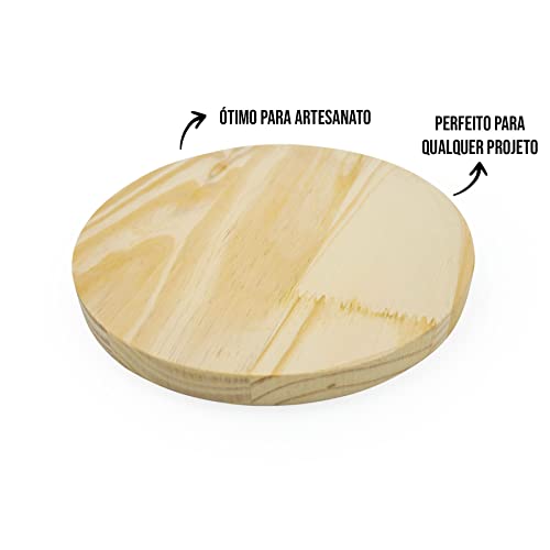 Placa De Pinus Redonda Disco Redondo 20x20 Madeira Natural