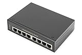  DIGITUS Netzwerk-Switch 8-Port - Hutschiene oder Wand-Montage - Gigabit Ethernet RJ45 Buchsen - DIN-Rail - 1 GBit/s
