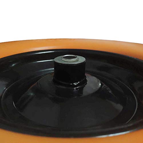 4.00-8 Flat Free Wheelbarrow Tire, Flat-Free Tire 16 with 5/8” Bearing Wheel, Foamed Polyurethane Tire for Garden Outdoor Cart Wagon, 3.5” Hub, Orange(Set of 2)