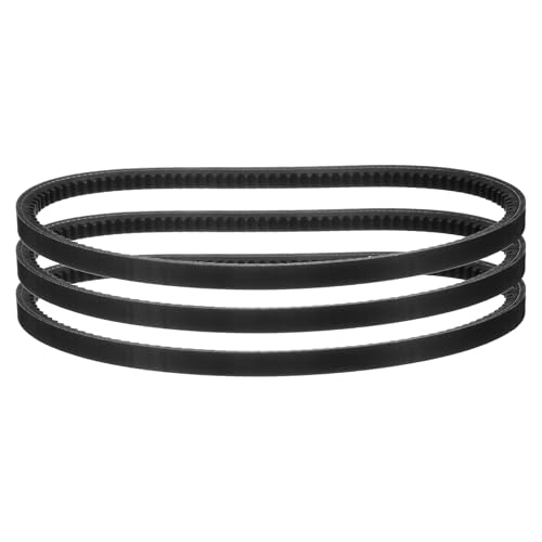 Image of uxcell 3 Pcs AX25 EPDM V-Belt, Raw Edge Cogged Industrial Rubber V Belt 1 /2 inch Width x 25 inch Inside Circumference