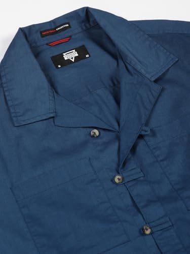 Image of Thomas Scott Men's | Solid | Half Sleeve | Regular Fit | 100% Cotton | Double Pocket | Spread Collar | Casual Shirt