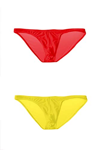 sandbank Men's Sexy Breathable Sheer Ice Silk Bikini Briefs Underwear Panties