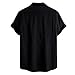 SIR7 Mens Summer Short Sleeve Cotton Linen Shirts Casual Button Down Shirts Beach Vacation Wedding Tops Black X-Large