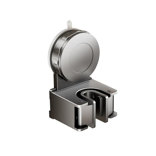 LONGRUI Suction Mop Holder Wall Mount – No-Drill Broom Holder for Bathroom & Kitchen, Heavy-Duty Stainless Steel Organizer with Anti-Slip Silicone Grip – Fits Poles 15–26mm Diameter