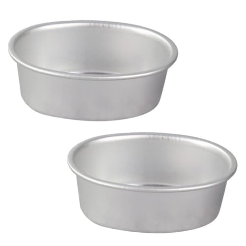 ROMISBABA Moldes Ovalados Antiadherentes para Tartas de Queso Forma de Huevo 2 Piezas Aleación de Aluminio Resistente a Altas Temperaturas Utensilios para Hornear Pudín y Gelatina Uso