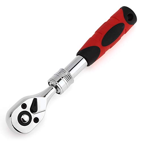 ChgImposs 1/4" Drive Standard Ratchet Wrench, Flexible 72-Tooth Extendable Telescopic Socket Spanner Wrench Allen Key Length Hand Tools