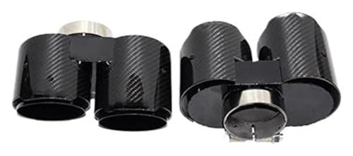 Para B&MW Para Serie 3 G20 G21 330i 320d 330d 325i 2019-2025 Actualización Tubo Escape Boquilla Punta Silenciador Fibra Carbono Negra extremo escape salida doble(Carbon Fiber 1)