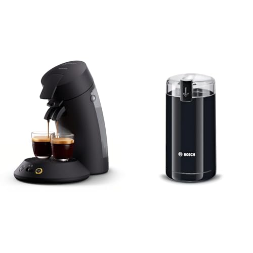 Philips Senseo Original Plus Kaffeepadmaschine & Bosch Hausgeräte TSM6A013B Kaffeemühle, Schwarz