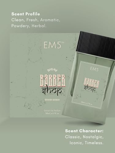Image of EM5 Barbershop Extrait de Parfum (36%) | Clean, Fresh & Timeless Perfume for Men | Long-Lasting Fragrance with Natural Absolutes & Essential Oils | 50ml