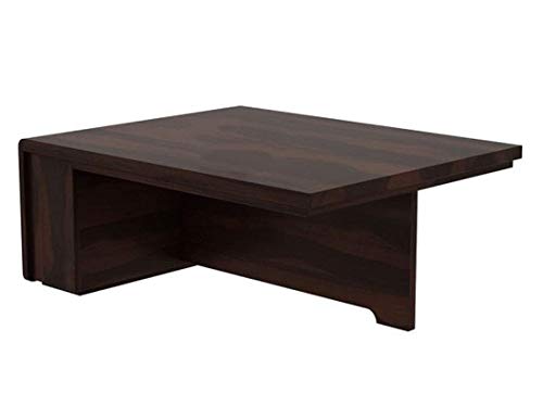 Image of Jangid Handicraft Solid Sheesham Wood Coffee Table with 4 Stools | Square Sofa Centre Table with 4 Stools for Living Room | Four Puffy with Patio Teapoy, Walnut