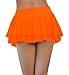 Afibi Women Sexy Pleated Mini Skirt Solid Ruffle Lingerie Skirts (Large, Orange)