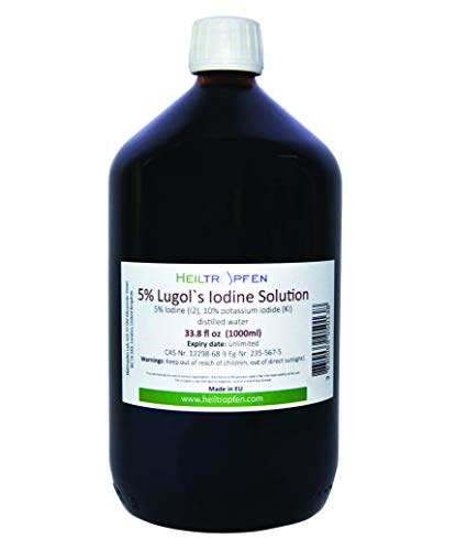 1000ml Soluzione di iodio Lugol 5%. Formulazione liquida al 15% Realizzato con il 5 per cento di iodio e il 10% ioduro di potassio. Heiltropfen®
