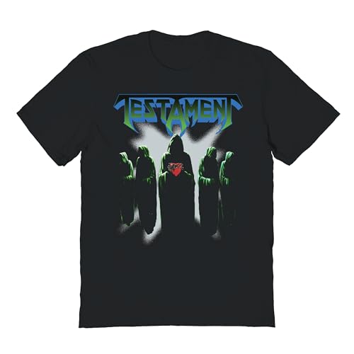 Testament Souls of Black Art Front & Back Print Mens Short Sleeve T Shirt 90s Thrash Metal Graphic Tees