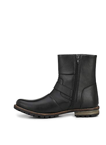 Image of Delize Black /Tan Syth Leather Chelsea High Ankle Boots for Men's