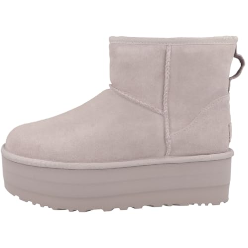 UGG Botas clásicas de moda con plataforma pequeña para mujer, Humo pálido, 43 EU