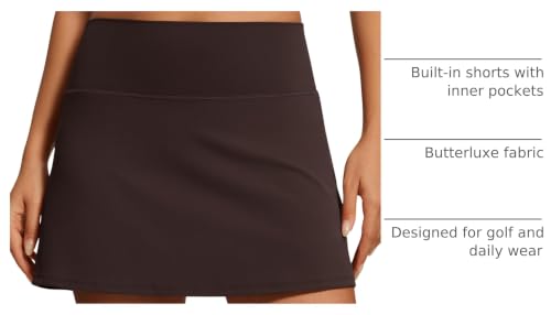 Image of CRZ YOGA Butterluxe High Waisted Tennis Skirts | Built-in Shorts with Pockets, Extremely Soft, Casual, A Line, Stretchy, Mini, Skort for Women