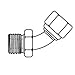 Adaptall 9047-06-06 Series 9047 Carbon Steel 45? Elbow Swivel Adapter, 3/8"-19 Male BSPP x 3/8"-19 Female BSPP, x BSPP, Carbon Steel
