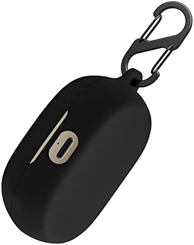 Aocar Silicone Case Compatible with Jabra Elite 7 Active, Jabra Elite 7 Pro, Protective Cover with Carabiner (Black)