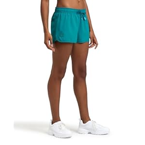 ARENA Women’s Team Line Solid Training Shorts Gym Workout Bottoms Adjustable Fit Side Pockets Elastic Waistband and Drawcord
