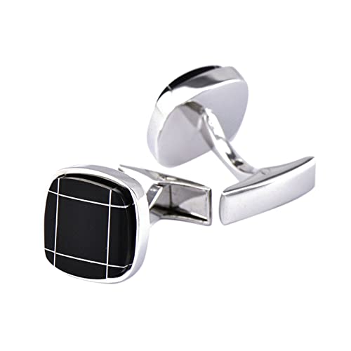 Manicubos cuadrados Daesar para hombre plateado negro miniatura 1
