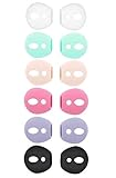 BLLQ 6 Pairs Super Thin Ear Tips Ear pod Covers Tips Compatible with Air Pod Both 2&1 Wireless Earphone, Fit in Earpod Case, 6 Colors 6 Pairs