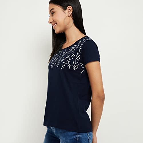 Image of Max Women's Cotton Regular Fit Printed Round Neck T-Shirt