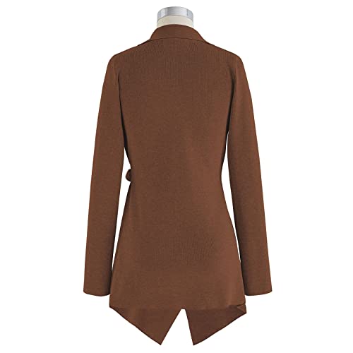 CHICWISH Women's Wide Knit Light Cardigan Coatigan Lapel Jacket