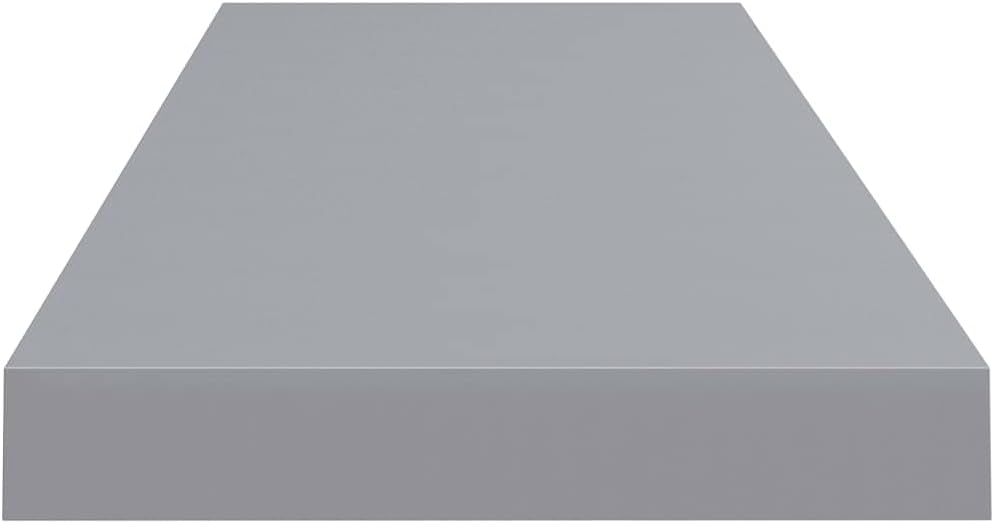 Grey Honeycomb Floating Wall Shelf with Invisible Mounting, Durable MDF and Metal Construction 31.5 x 9.3 x 1.5 Inches, Modern Spacious Design for Living Room Office Storage