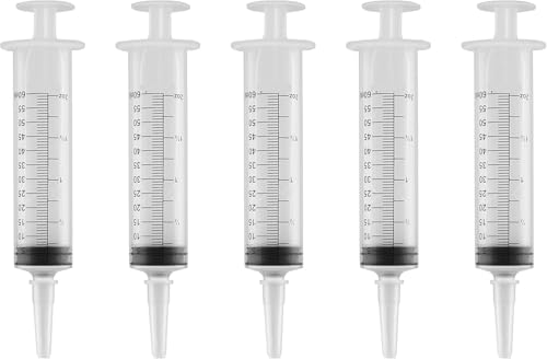60ml Catheter Tip Syringe with Cover 5 Pieces - Sterile Disposable Medical Grade Syringe For Precise Medication Dispensing