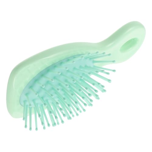 Mikinona Cepillo Masajeador de Cuero Cabelludo Mini Niñas, Peine Desenredante Compacto Color Verde Macaron, Cepillo de Pelo Mojado Cojín de Aire para Uso en Casa y Viaje