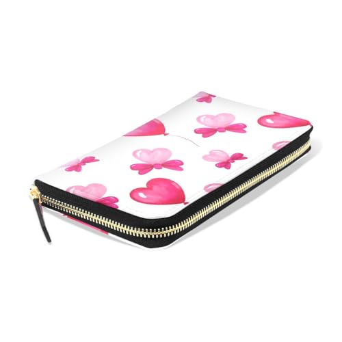 Long Wallets Leather Bifold Wallet for Women Love Balloon with Zipper Credit Card Holder Large Capacity3