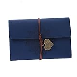 DOITOOL Retro Notizbuch mit Seilbindung Leeres Reise tagebuch Nachhaltiges Notizheft mit Blanko Kraftpapier Kreatives Erinnerungsbuch für Lehrer und Reisende Dunkelblau