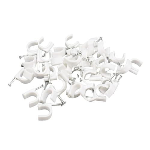 50-100�� PE �v���X�`�b�N 4/5/6/7/8/9/10/12mm �T�[�N���P�[�u���N���b�v C�^ ���Y�f�| �B �P�[�u���N���b�v ���C���[�E�H�[���z���_�[ (�F: �z���C�g�A�T�C�Y: 6mm 100��)