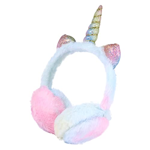 Lovely Unicorn Ear Warmer for Creative Gradient Color Earmuffs Soft and Warm Winter Ear Covers Boys for Outdoor Activities