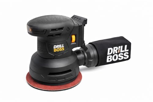 Drill Boss 20V Cordless Random Orbit Sander, Variable Speed 6,000–12,000