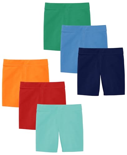 Andrew Scott Kids Girls Cotton Stretch Active Shorts | Bike Dance Yoga Gymnastics Shorts | Multi Packs & Colors