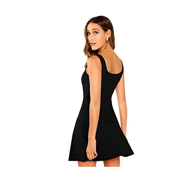 Romwe-Womens-Sleeveless-Zipper-A-Line-Party-Mini-Bodycon-Dress ROMWE Women's Sleeveless Zipper A Line Party Bodycon Slim Dress Black S