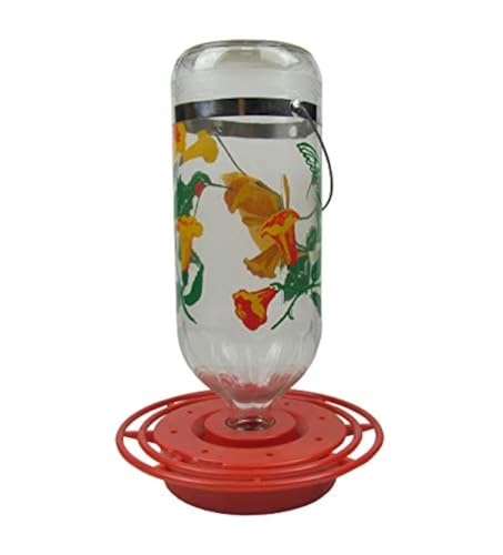 Original Best-1 Flowers Hummingbird Feeder 32 Ounce Glass Bottle, Plastic Base