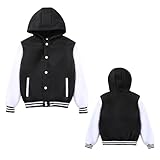 Veste de baseball unisexe à capuche pour enfants filles garçons Varsity Pullover. Convient pour les petits garçons et les filles.