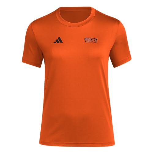 adidas Womens Houston Dynamo Pre-Game Short Sleeve Soccer T-Shirt Collegiate Orange/Houston Dynamo Medium