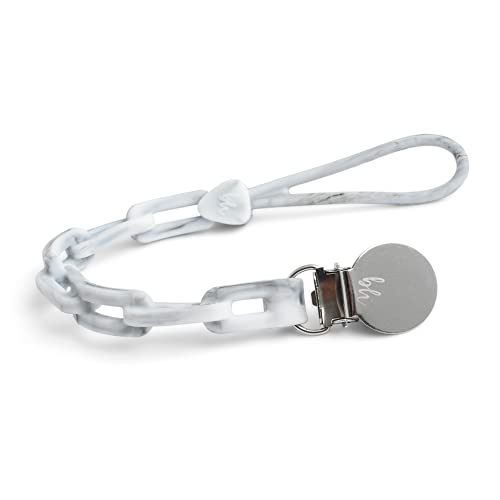 Image of BooginHead Silicone Chain Universal Pacifier Clip Baby Pacifier Holder, Carrara Marble