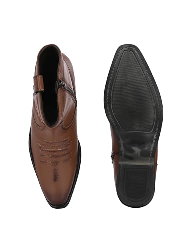 Image of Delize Black /Tan Cow Boy Chelsea Boots for Men's
