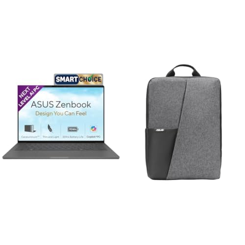 Image of ASUS Zenbook A14 (2026),Smartchoice,Snapdragon X2 Elite,NPU Upto 80TOPS,16GB RAM,512GB SSD,FHD+ OLED, 14 inch(35.5 cm),Win 11,M365 Basic(1Y),Office 24,Iceland Gray,0.99 Kg,AI PC + laptop bag